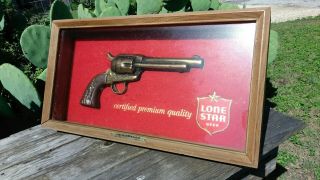Vintage Lone Star Beer Colt Single Action Army 45 Peacemaker Sign