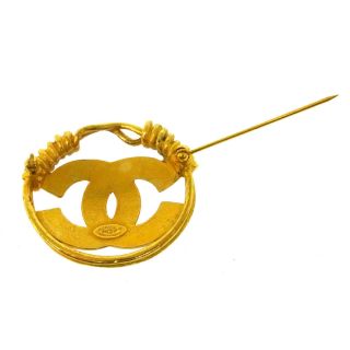 Authentic CHANEL Vintage CC Logos Brooch Pin Corsage Gold - Tone France AK16883b 3