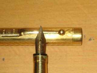 VINTAGE SWAN MABIE TODD GOLD FILLED YORK LEVER FOUNTAIN PEN WITH 14k Nib 4