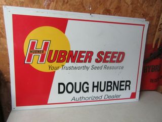 Large Vintage Hubner Seed Authorized Dealer Seed Sign
