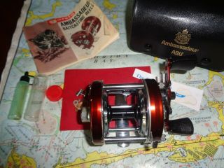 Vintage Abu Ambassadeur 5500 Brown Baitcasting Reel W/ Paperwork,  Parts & Case