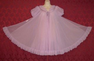 Exquisite Vtg Jenelle Lavender Chiffon Nightgown Peignoir Set Pristine Nwot
