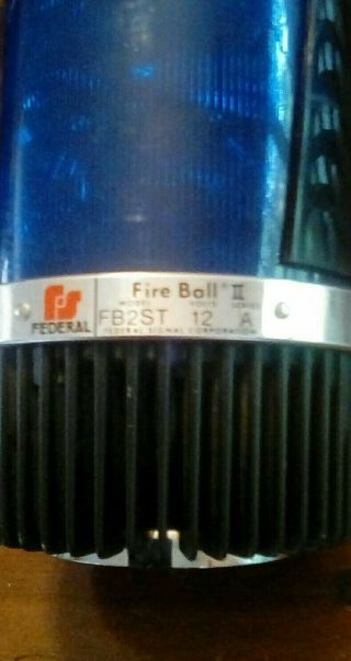 Federal Signal Vintage Fire Ball 2 Fb2st With Shield In
