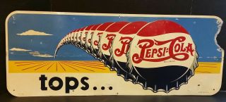 Price Drop Vintage Collectible Pepsi Cola 40s Metal Advertising Sign Soda Pop
