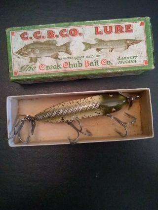 Vintage Fishing Lure Creek Chub Injured Minnow Day - N - Nite With Correct Box