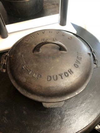 Vintage Griswold (no.  8) Cast Iron Tite - Top Round Dutch Oven W/ Lid 2551c