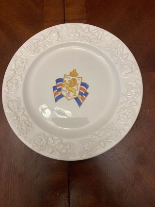 World War Ii Historical Platter - " Bundles For Britain " - Porcelein