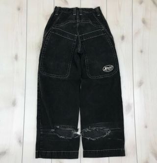 Vintage 90 ' s JNCO Big Rig 31W 34L Black Black Jeans Wide Bottom 6