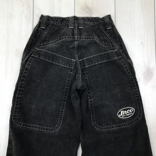 Vintage 90 ' s JNCO Big Rig 31W 34L Black Black Jeans Wide Bottom 7