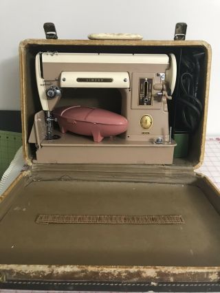 Vintage Singer 301A Sewing Machine,  Case,  Accessories,  And buttonholer,  LBOW 2