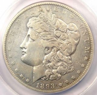 1893 - O Morgan Silver Dollar $1 - Anacs Vf25 Details - Rare Date - Certified Coin