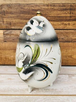SASCHA BRASTOFF Vintage Cookie Jar Pottery Mid Century Modern Jewel Birds RARE 2
