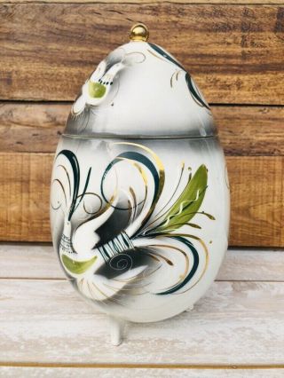 SASCHA BRASTOFF Vintage Cookie Jar Pottery Mid Century Modern Jewel Birds RARE 3