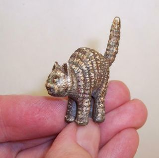 Tiny Vintage/antique Cold Painted Bronze Miniature Scaredy Cat Austrian/bergman