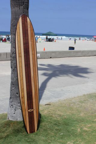 Wood Surfboard Art Bar Top Shower Vintage Hawaiian Tiki Bar Decor
