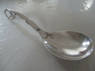 Vintage Georg Jensen 21 6.  5 " Sterling Silver Serving Spoon