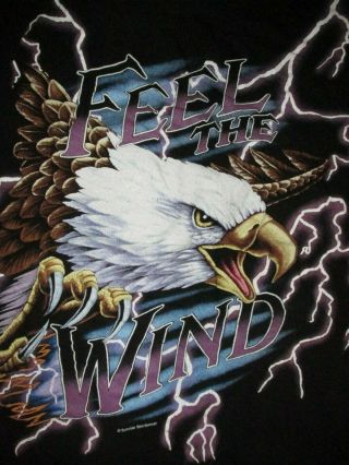 Vintage Feel The Wind American Thunder T Shirt Sz L Kanye West Travis Scott