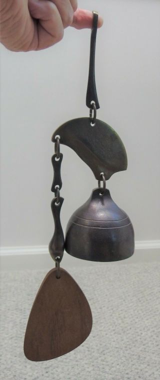 Vintage Richard Fisher Us Bells Big Wind Chime Bronze Bell Hanging Art Sculpture