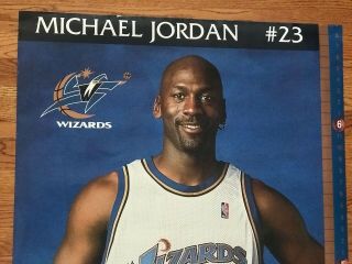 Very Rare Vintage MICHAEL JORDAN Washington Wizards Life Size Poster NBA 2