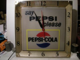 Vintage PEPSI - COLA Advertisinng Clock 