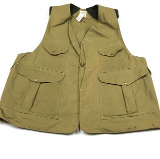 Vintage Filson Tin Cloth Moon Hunting Vest Sz Xxl Made In Usa