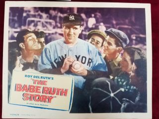 1948 Vintage Lobby Card " The Babe Ruth Story " Roy Del Ruth 11x14 (d3)