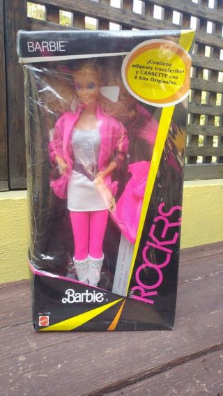 Vtg 1985 Mexican Barbie Rockers " Barbie " Foreign Doll Nrfb Aurimat Made/mexico