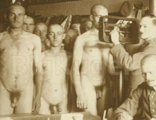 1914 WWI SOLDIERS Nude Male GERMAN Induction Medical Exam NAKED GROUP 2