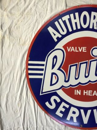 Vintage Porcelain Buick Authorized Service 42” Double Sided Enamel Sign. 5