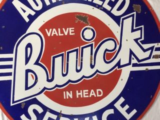 Vintage Porcelain Buick Authorized Service 42” Double Sided Enamel Sign. 8