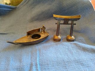 Vintage Japanese Sterling Silver Salt Pepper Shaker & Boat