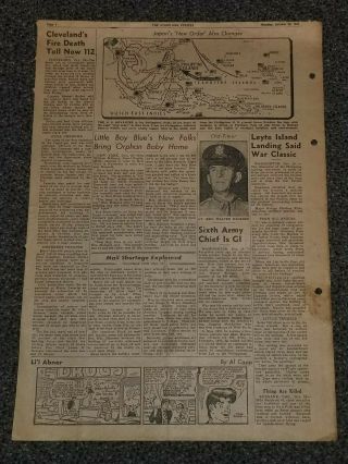 WWII Stars And Stripes Newspaper Dated October 30,  1944 Yanks Liberate Samar 3