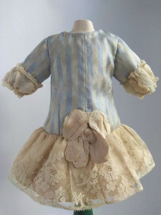 Gorgeous antique doll dress,  silk,  German or French antique doll 3