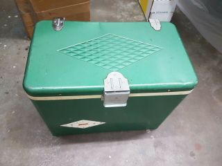 Vintage 1962,  63 Or 64 Coleman Cooler Ice Chest With Diamond Pattern