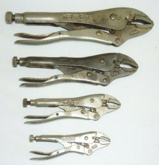 Vintage Petersen Dewitt Vise Grip Locking Clamp Pliers Set 4wr 5wr 7wr 10wr