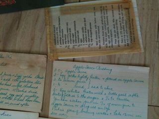 Vintage Recipe Box Assorted Clippings Typed and Handwritten in Weis Steel Box 8
