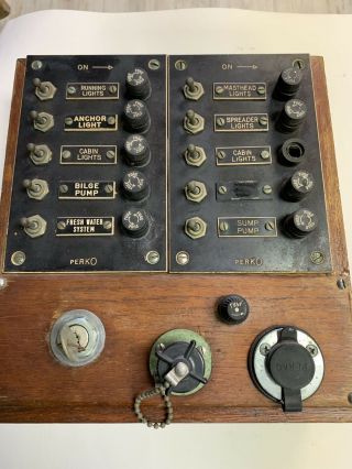 Vintage Perko On / Off Fused Panel With Ignition System,  Radio Power Sources