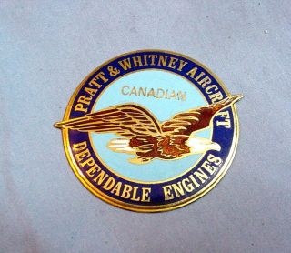 Pratt & Whitney Canadian Aircraft Engine Vintage Emblem Badge Radiator