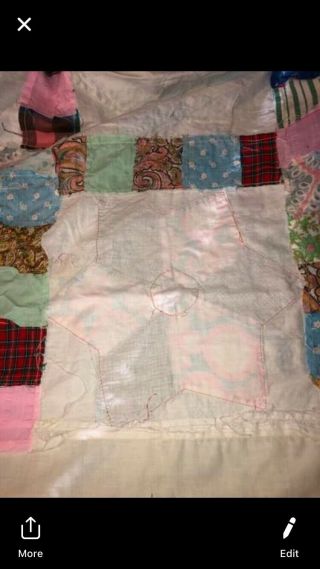 Colorful Vintage Quilt TOP 88” X 76” Full Size 5