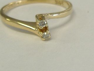 Vintage 14k Gold Natural Diamonds Promise Ring Size 4.  25
