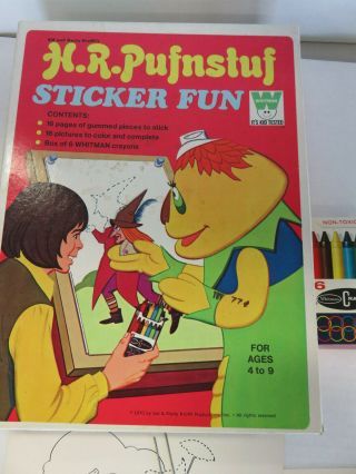 VINTAGE 1970 Sid & Marty Krofft ' s H.  R.  PUFNSTUF Sticker Fun - Whitman 2