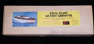 Vtg Sterling R/c 42 Ft Chris Craft Corvette Wood Model Rare Unbuilt Kit B15m