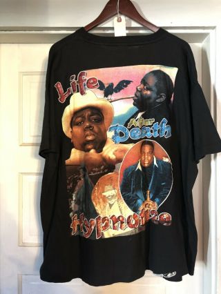vtg 90s Notorious BIG Biggie Smalls Bootleg Rap Tee Hip Hop T Shirt Wutang Nas 2