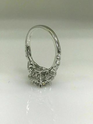 2 Ct Brilliant Round Moissanite Halo Vintage Engagement Ring 10K White Gold Over 2