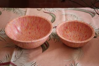 Vintage Pair Dappled Pink Melmac Bowls