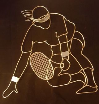 The Tennis Player Signed C.  Jere Large Wall Vintage Sculpture