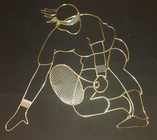 The Tennis Player signed C.  Jere Large Wall Vintage Sculpture 2