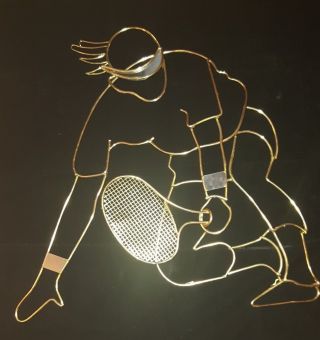 The Tennis Player signed C.  Jere Large Wall Vintage Sculpture 4