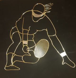 The Tennis Player signed C.  Jere Large Wall Vintage Sculpture 5