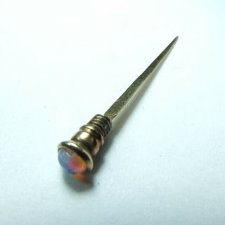 Very Rare Antique Georgian High Carat/ Over 18ct Gold & Real Opal Tooth Pick